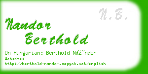 nandor berthold business card